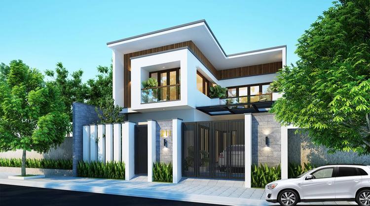 Nhà chữ L phù hợp với những miếng đất không vuông vắn, có thể mở rộng không gian sinh hoạt.